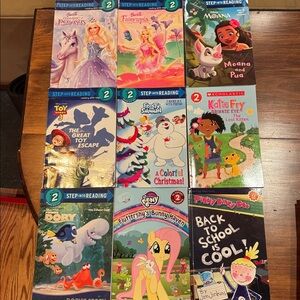 Step Into Reading 9 Book Set Step 2 Read With Help Preschool Gr. 1 Barbie Disney